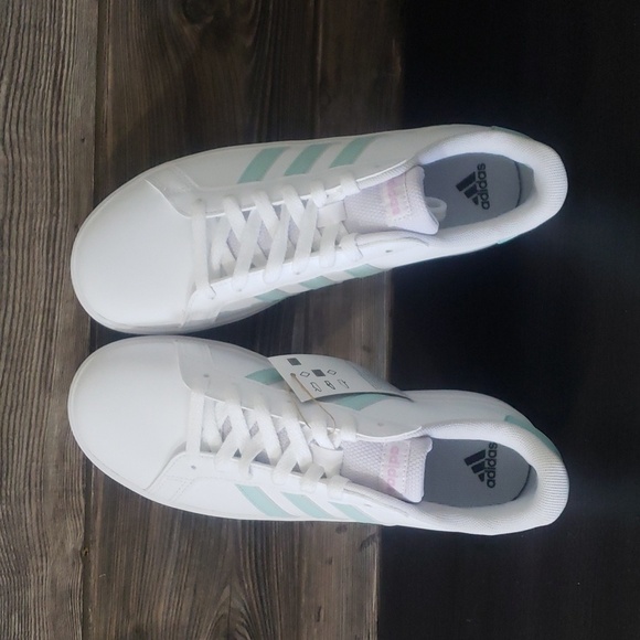 New Adidas Grand Court White Tennis Sneakers Casual Athletic Streetwear Stripes - Picture 8 of 11